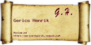 Gerics Henrik névjegykártya